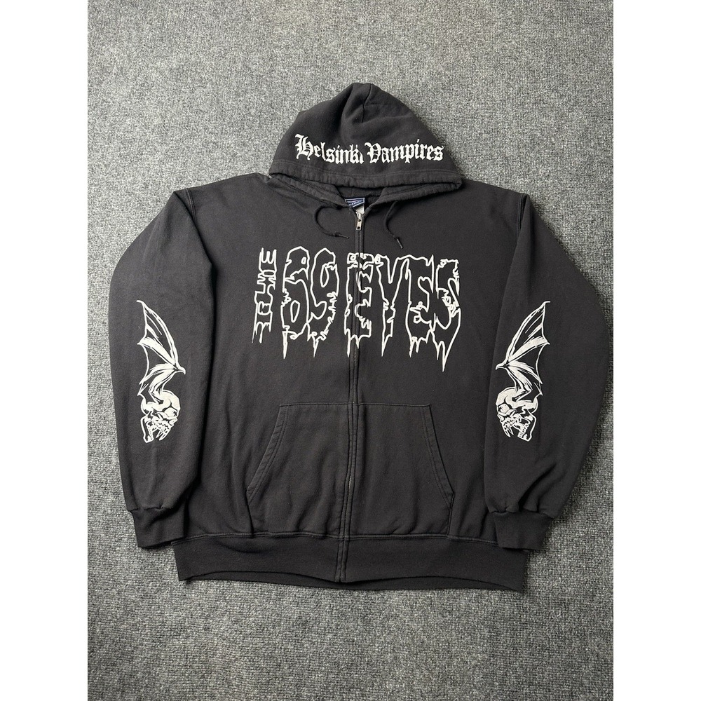Mens‎ The 69 Eyes Helsinki Vampires Full Zip Hoodie Black Goth, Size XL